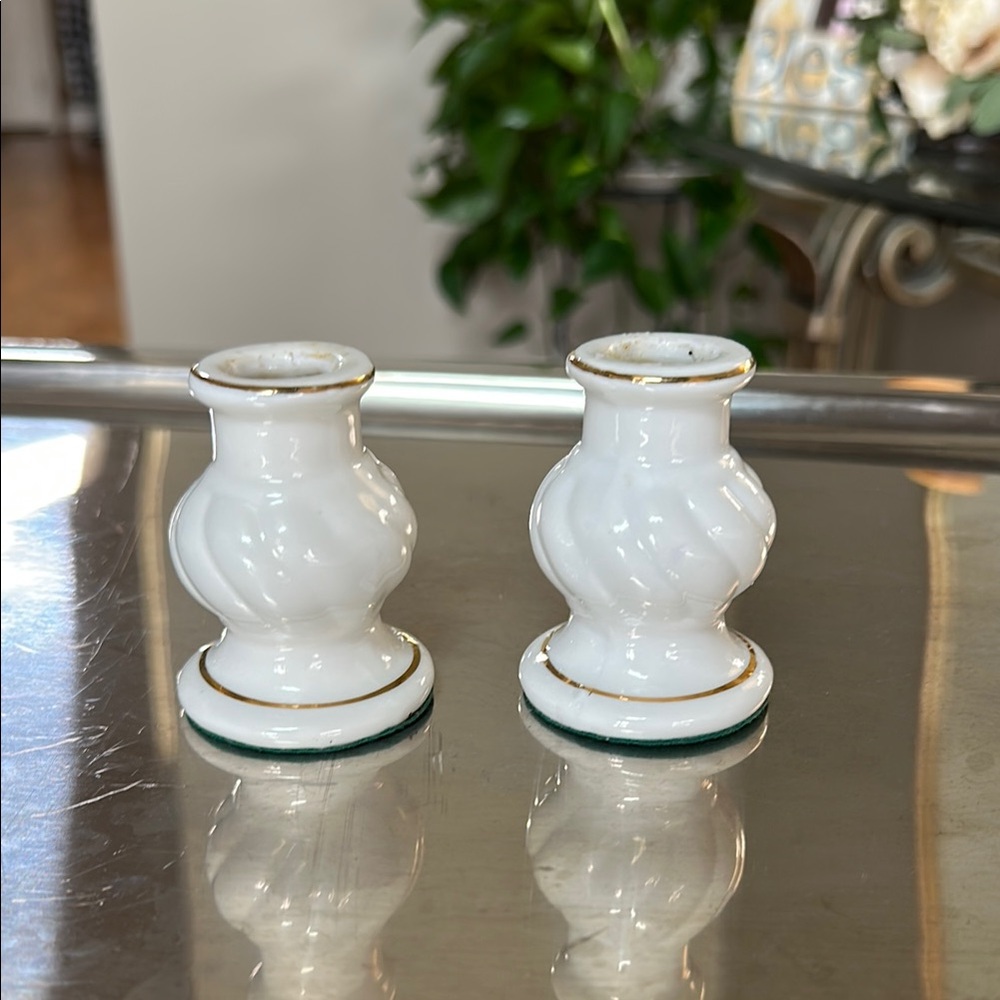 Elegant White Candle Holders